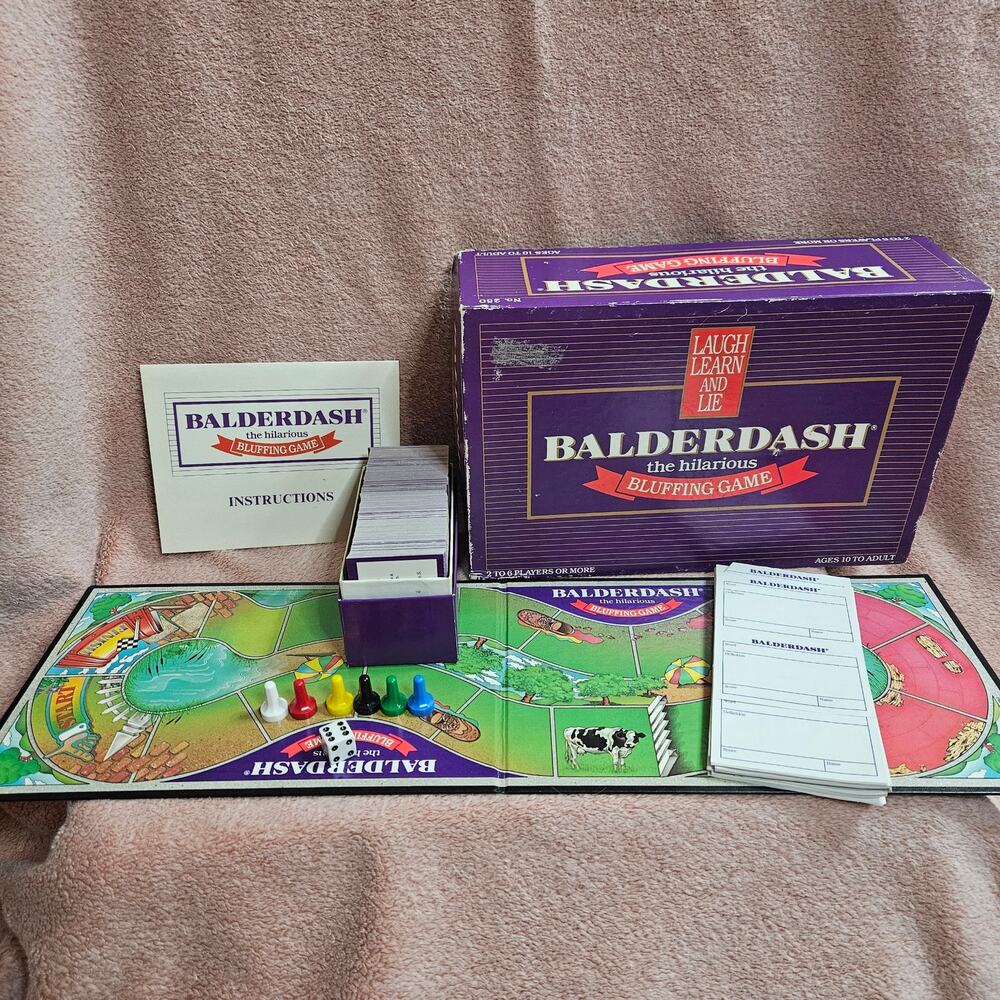 Vintage Balderdash The Hilarious Bluffing Board Game 1984 Complete #250